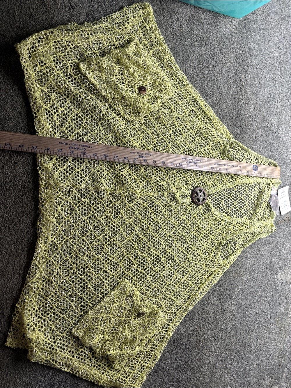 Light Green S/M beach Open-Knit Women's Sweater Cardigan coastal coverup